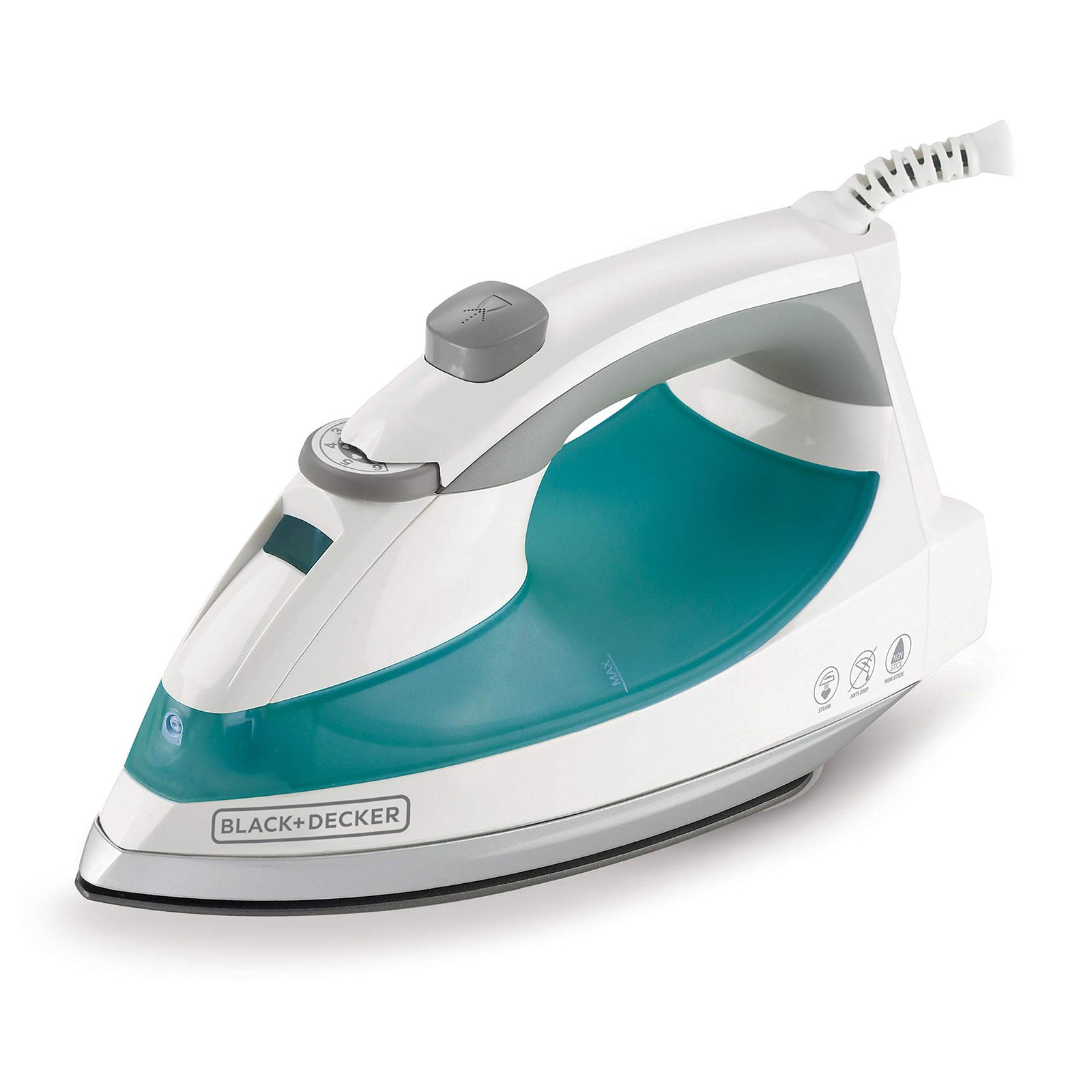 Version 1.0.0 Black+Decker Lightweight Steam Iron, 1200 Watt Clothing Iron, Teal, IR0820C - Image 1