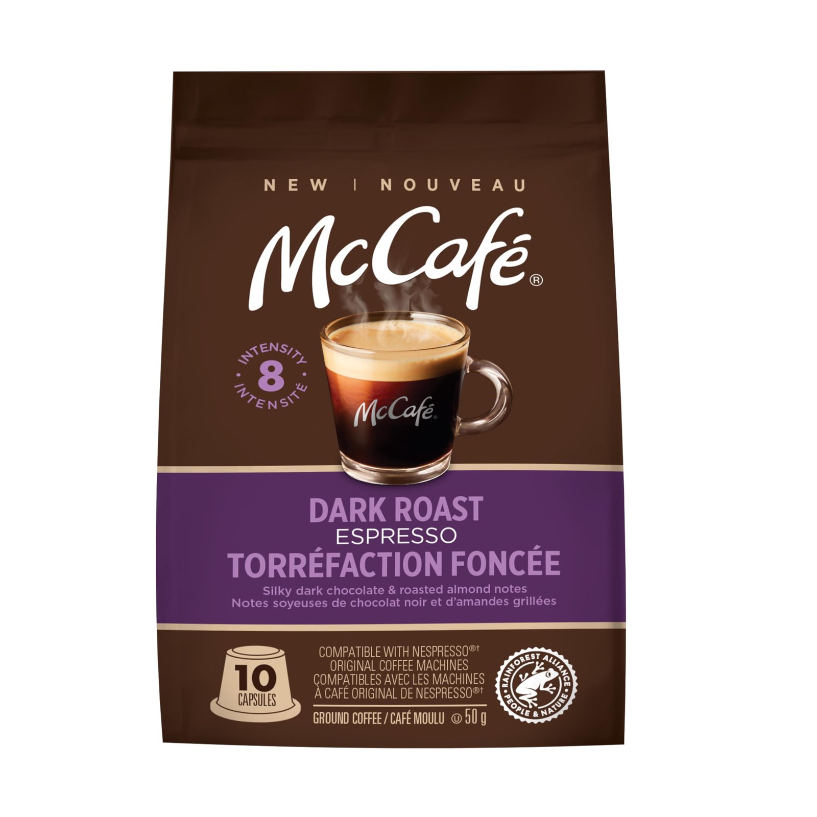 McCafé Dark Roast Espresso Coffee Capsules, Capsules Compatible with Nespresso's Original Range, 10 Count