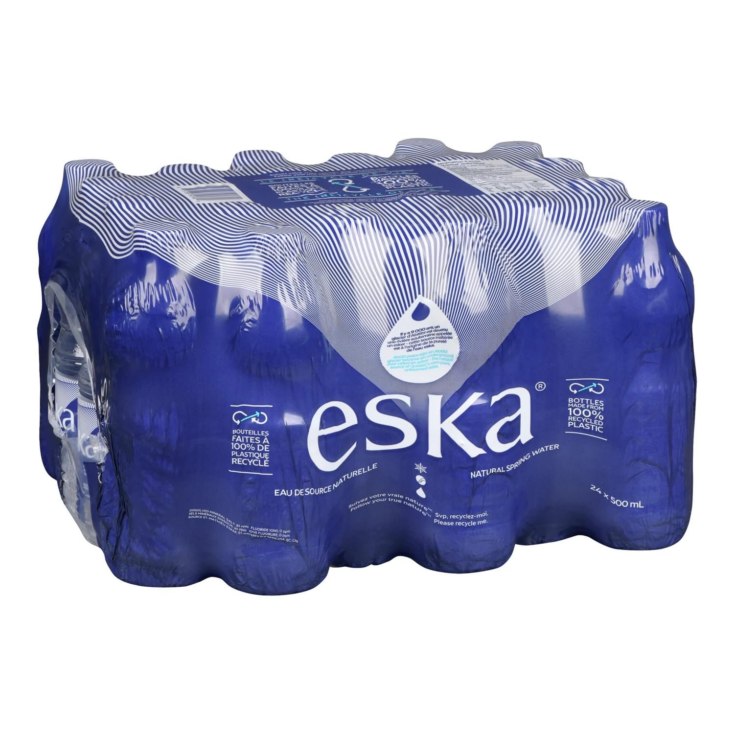 Eska Natural Spring Water, 500mL (Pack of 24 bottles)