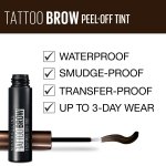 Maybelline New York Eyebrow Tint, With Tip Brush Applicator, Peel Off Formula, Tattoo Brow Longlasting Tint, Waterproof & Smudge Proof, Dark Brown, 4.9 ml - Image 4