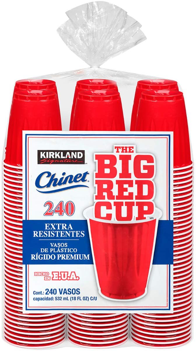 Kirkland Signature Chinet 18 Oz Red Disposable Plastic Cups (240Count)
