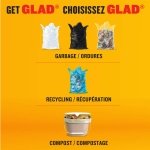 Glad White Garbage Bags - Tall 45 Litres - Unscented, 60 Trash Bags, Made in Canada of Global Components - Image 3