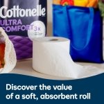 Cottonelle Ultra Comfort Toilet Paper, Strong Toilet Tissue, 12 Mega Rolls (12 Mega Rolls = 48 Regular Rolls), 244 Sheets per Roll, Packaging May Vary - Image 4