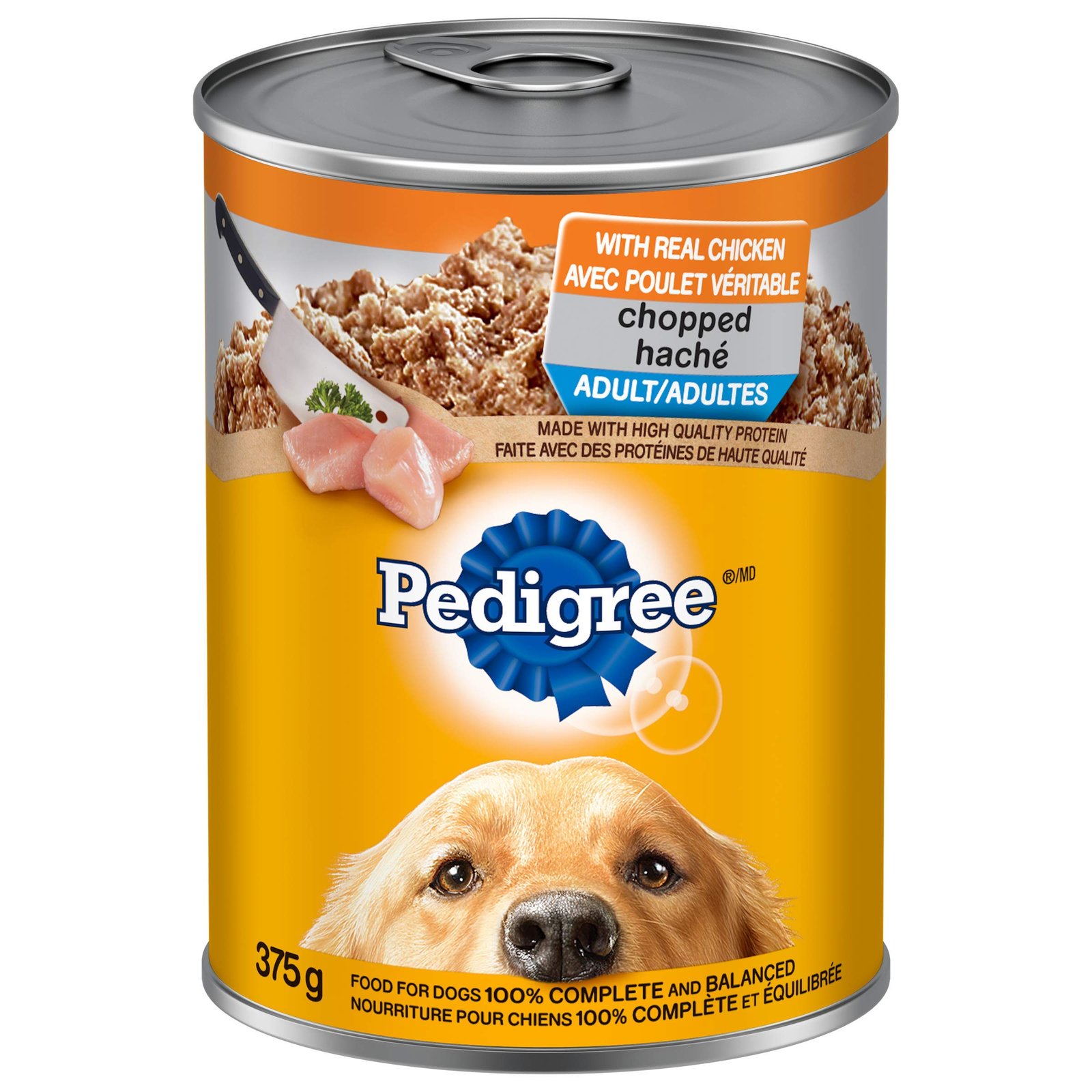 Version 1.0.0 PEDIGREE CHOPPED Adult Wet Dog Food, Ground Dinner Chicken, 375g Can (12 Pack) - Image 1