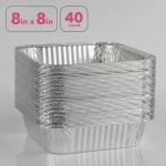 [40-Pack] - 8X8 Aluminum Baking Pan - Aluminum Pans Disposable Baking Foil Pans - 8-Inch Square Pans for Baking, Roasting & Food Prepping - Image 5