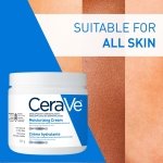 CeraVe Moisturizing Cream, Daily Face, Hands, & Body Cream Moisturizer for Dry Skin With Hyaluronic Acid and Ceramides for Women and Men. Sensitive skin, Oil-free, Non-comedogenic, Fragrance-Free, 539 Grams - Image 6