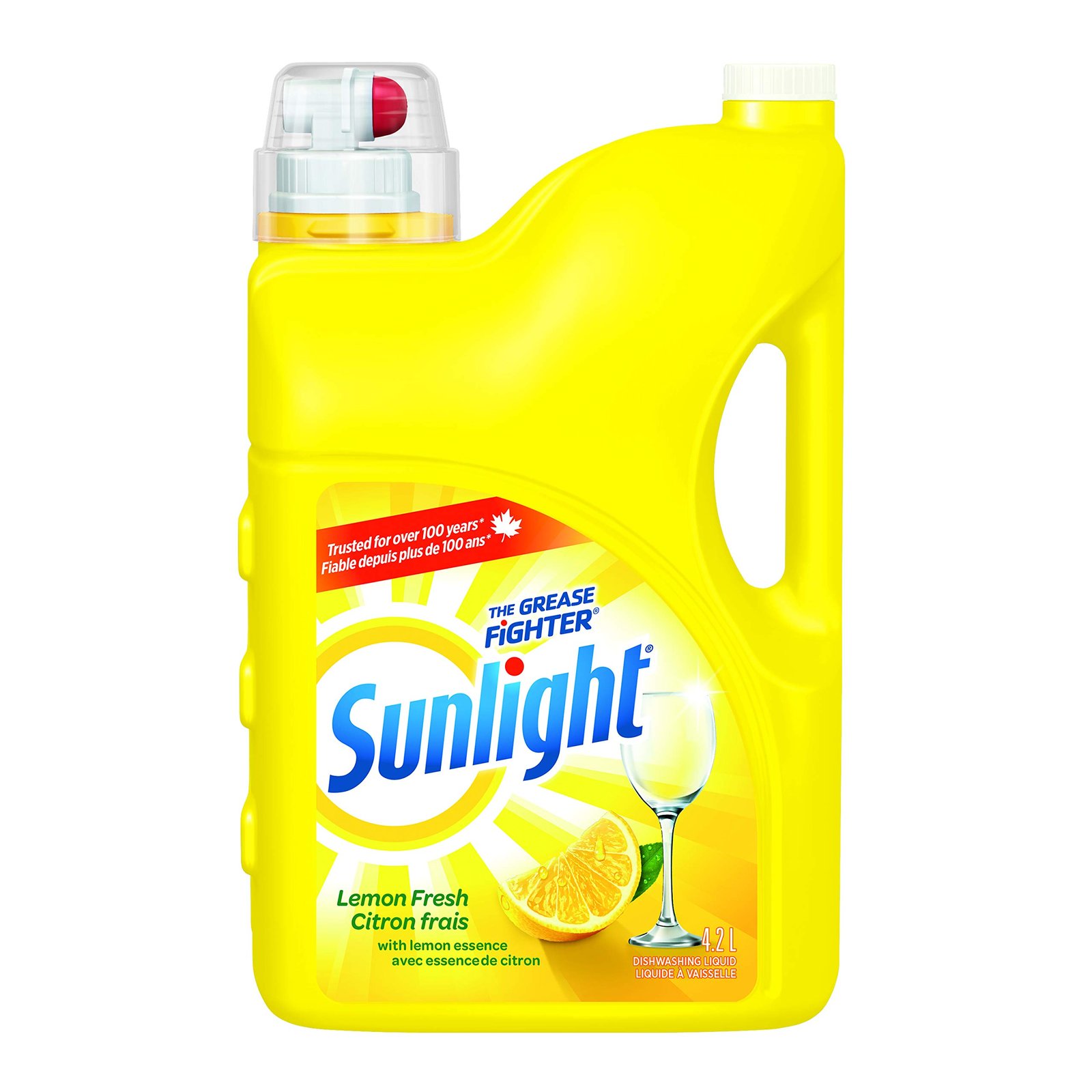 SUNLIGHT 2447657 Sunlight Standard Dishwashing Liquid, Lemon Fresh, 4.2L, Yellow