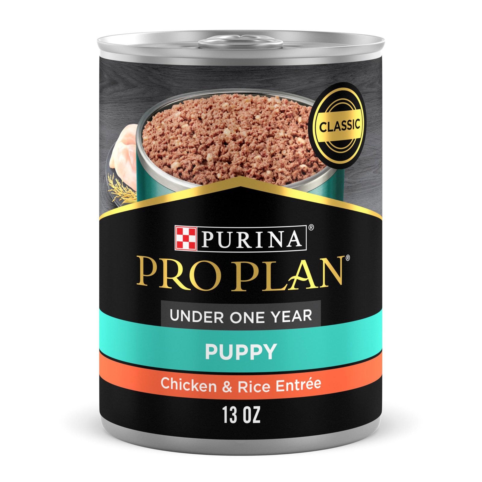 Purina Pro Plan (3810002773) Wet Dog Food, Focus, Puppy Chicken & Rice Entree Classic, 13-Ounce Can, Pack of 12