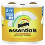 Bounty Essentials Select-A-Size Paper Towels, White, 2 Double Rolls = 4 Regular Rolls