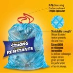 Glad Blue Recycling Bags - Tall 45 Litres - ForceFlex, Drawstring, 50 Trash Bags, Made in Canada of Global Components - Image 5