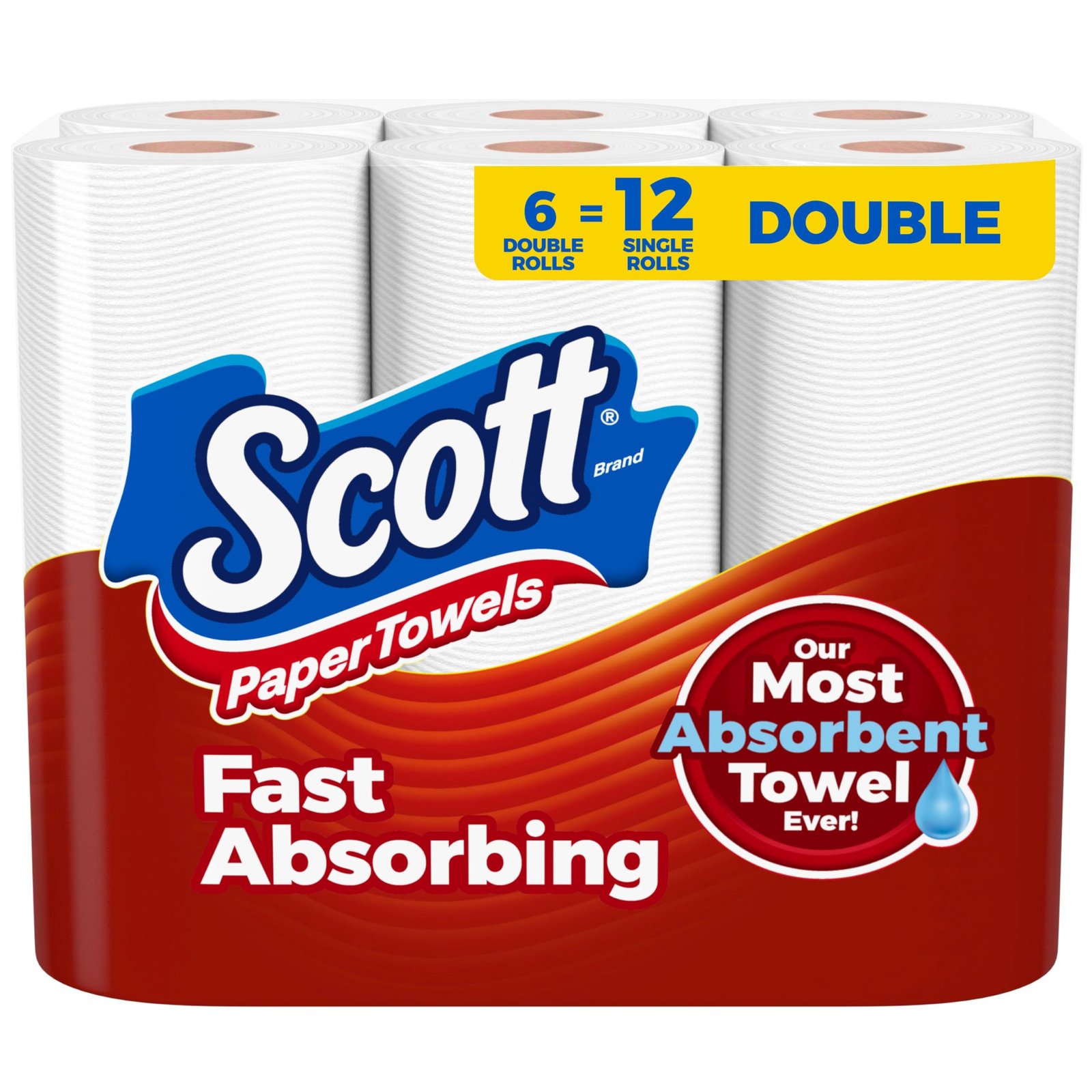 Version 1.0.0 Scott Paper Towels, Choose-A-Sheet, 6 Double Rolls = 12 Regular Rolls (100 Sheets Per Roll) - Image 1
