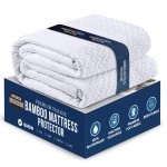Utopia Bedding Waterproof Mattress Protector Queen Size, Viscose Made from Bamboo Fitted Style Mattress Cover, Breathable with Stretchable Pockets, Fits 17 Inches Deep